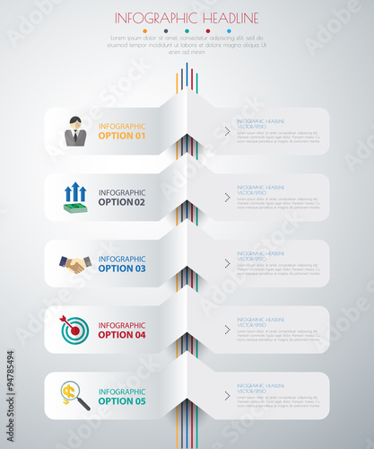 timeline infographics with icons set.