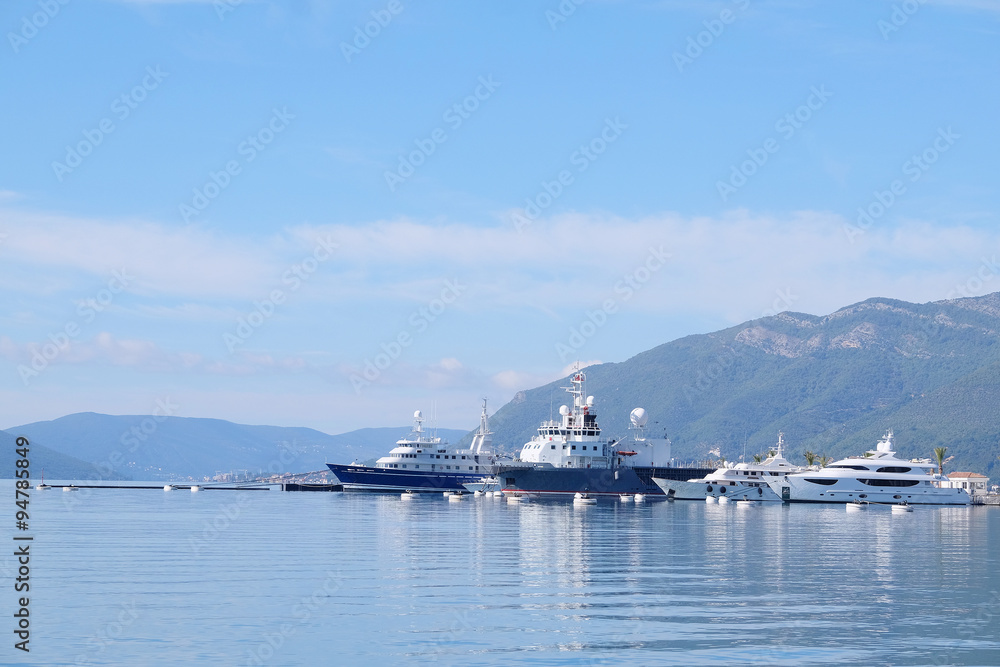 The image of an passenger motor boat The image of an passenger motor boat