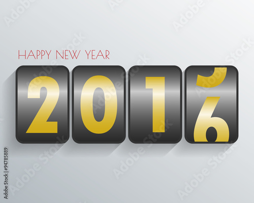 Happy new year 2016 background mechanical timetable .Vector/illu