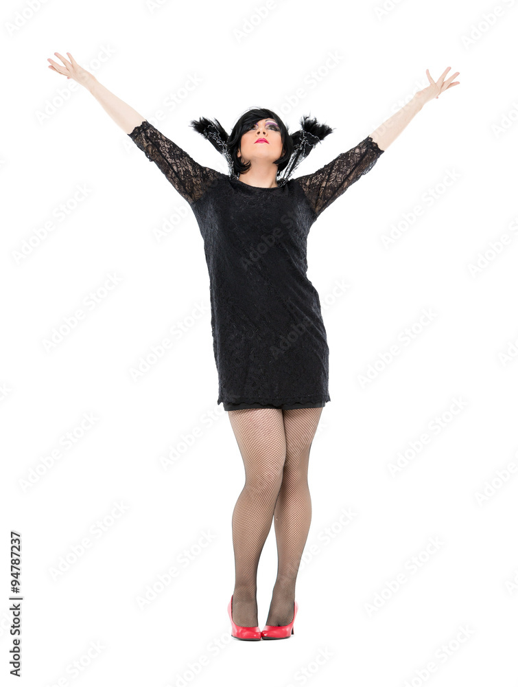 Actor Drag Queen Dressed as Woman Showing Emotions Actor Drag Queen Dressed as Woman Showing Emotions