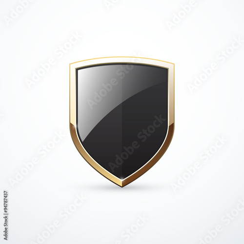 Gold and black shield