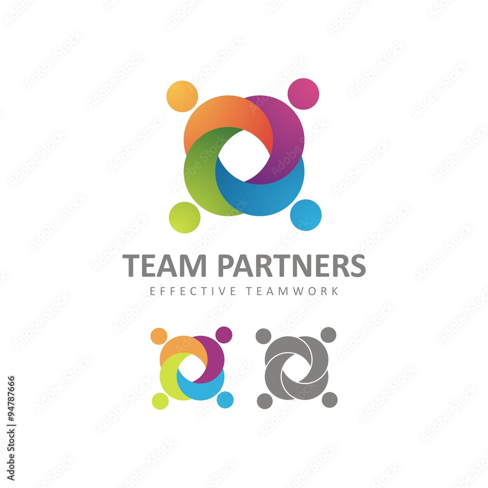 Creative Teamwork Circle Logo Design. Vector community logo icons of people in circle. teamwork. Illustration of society, partnership & team work Creative Teamwork Circle Logo Design. Vector community logo icons of people in circle. teamwork. Illustration of society, partnership & team work