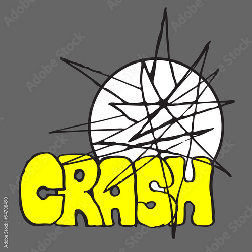Crash and Boom. Destruction illustration