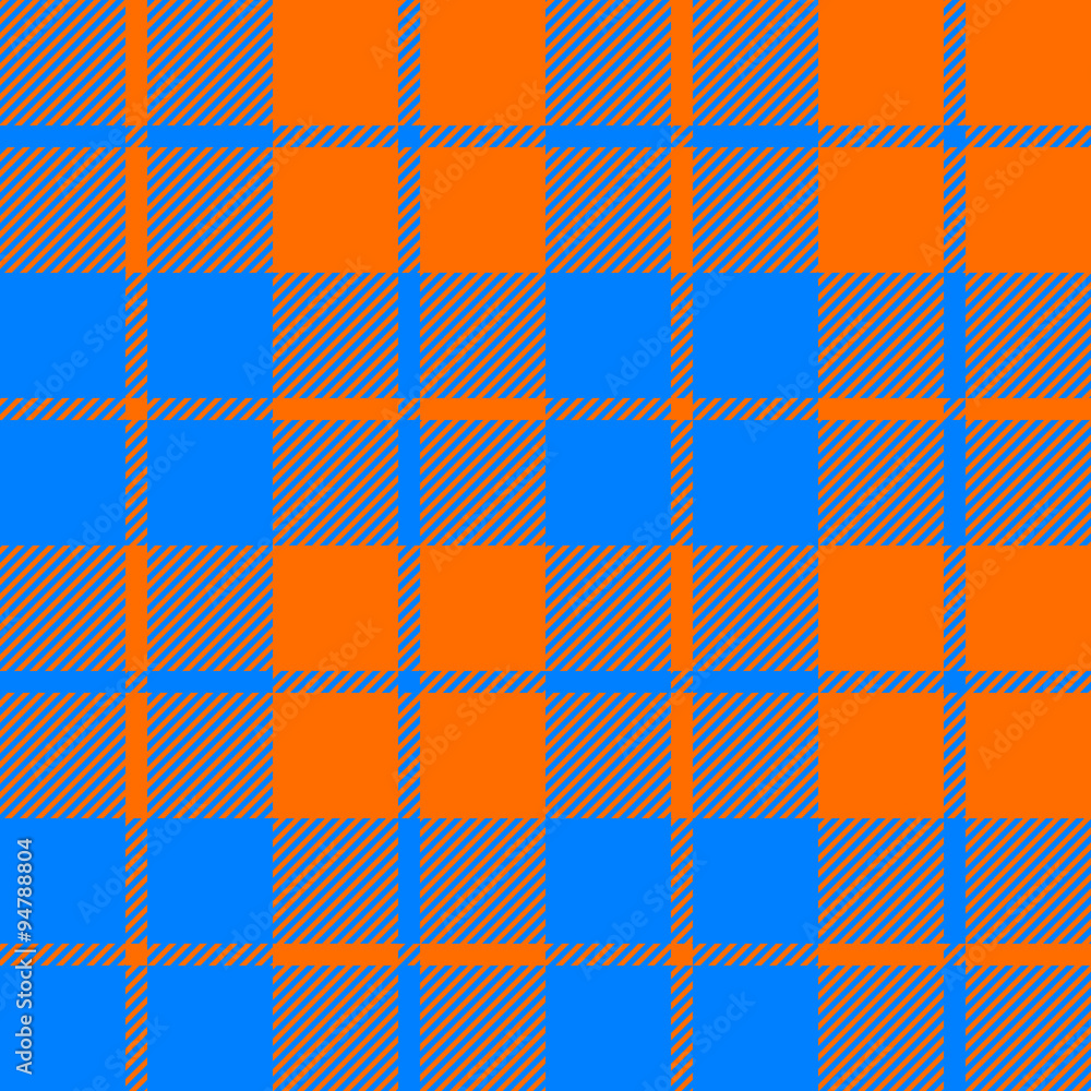 Fototapeta premium tartan fabric texture seamless pattern orange and blue