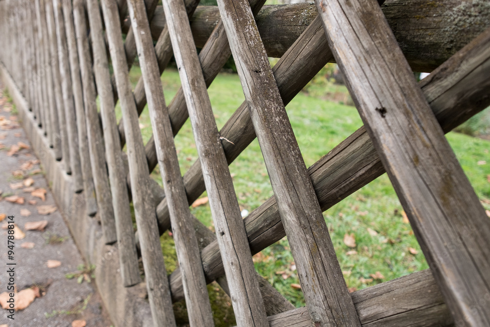 Zaun aus Holz eines Garten Zaun aus Holz eines Garten