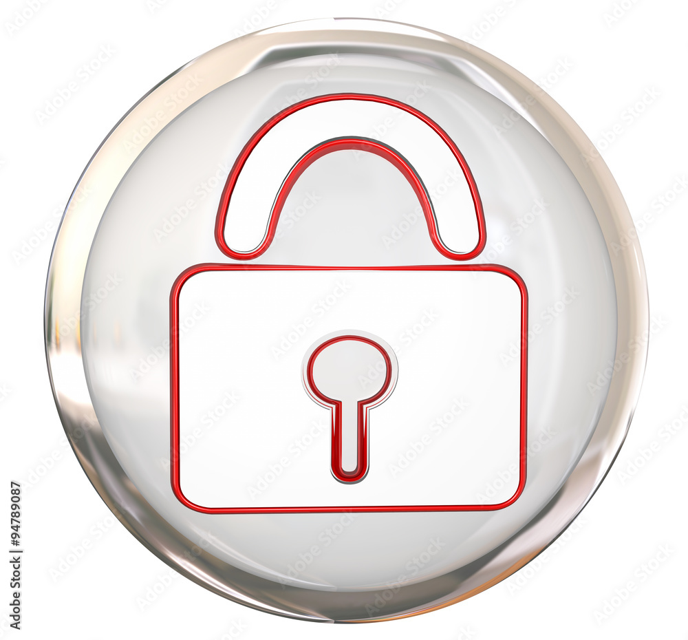 Lock Security Safety Button White Shiny Lock Security Safety Button White Shiny