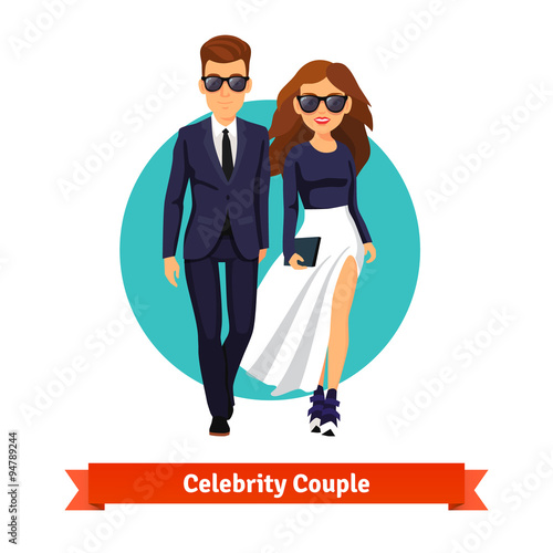 Man and woman stylish hollywood stars