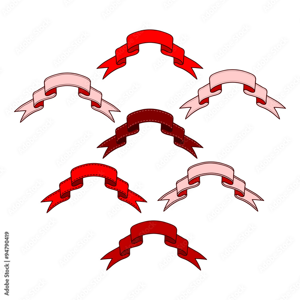 Fototapeta premium Vintage ribbon banners set