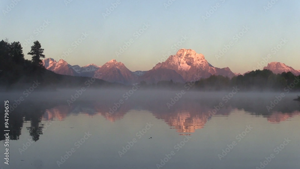 Teton Sunrise Reflection in Fall at Oxbow Bend Teton Sunrise Reflection in Fall at Oxbow Bend