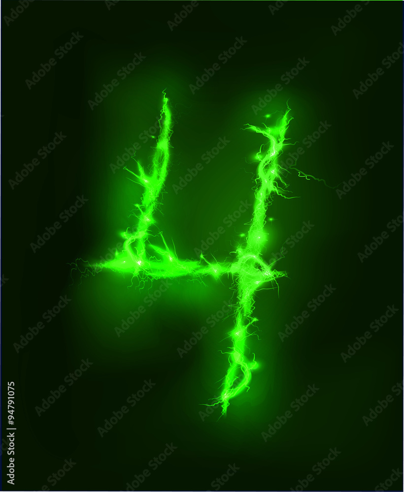 Numbers made of electric lighting, thunder storm effect. Numbers made of electric lighting, thunder storm effect.