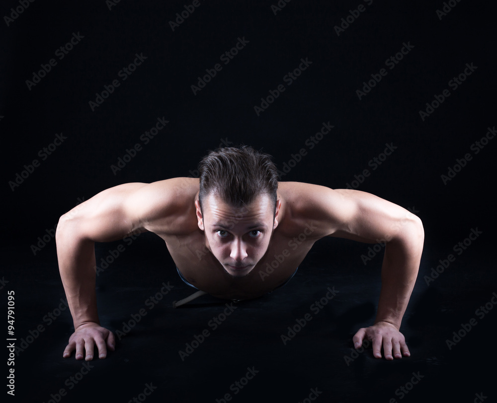 Man execising push ups Man execising push ups
