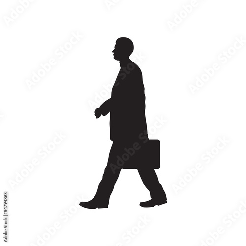Silhouette of the person with a briefcase.