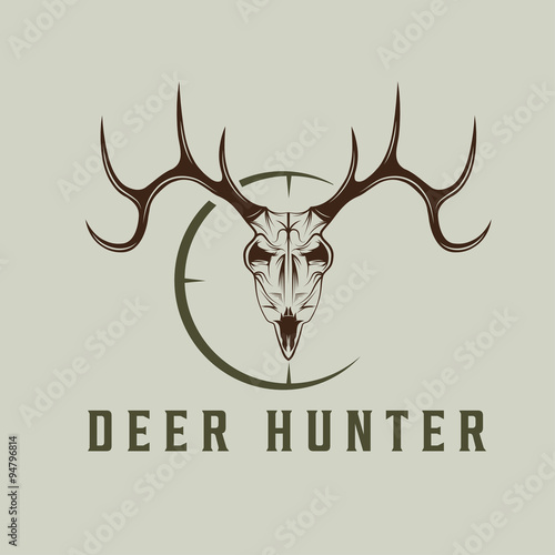 deer skull with target vector design template