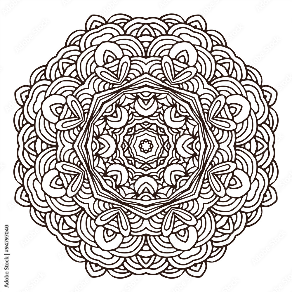 Ornament hand drawn mandala template for design Ornament hand drawn mandala template for design