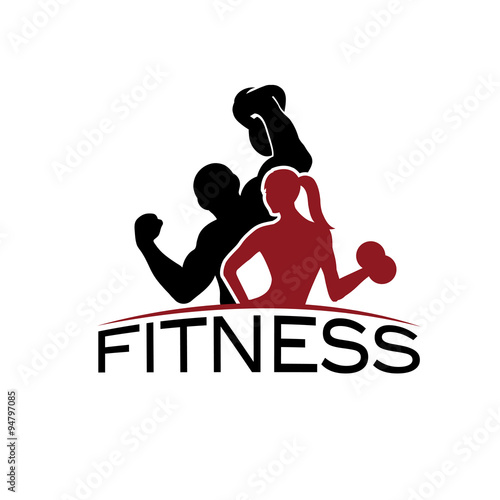 man and woman of fitness silhouette character vector design temp