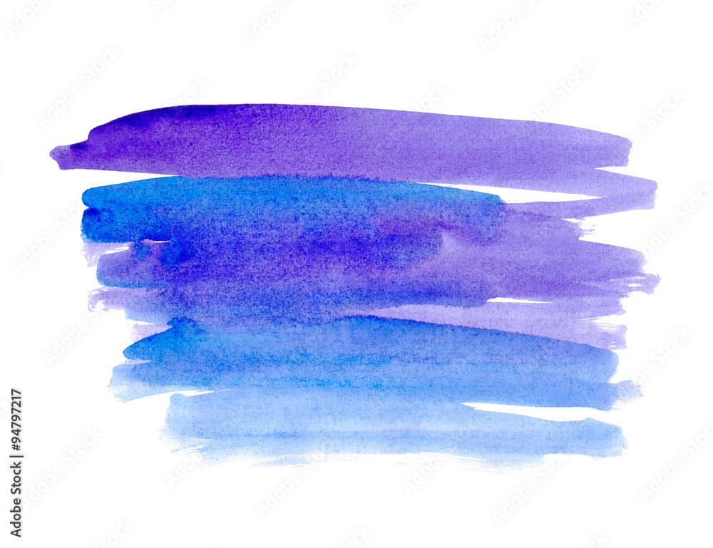 A fragment of the blue background painted with watercolors A fragment of the blue background painted with watercolors
