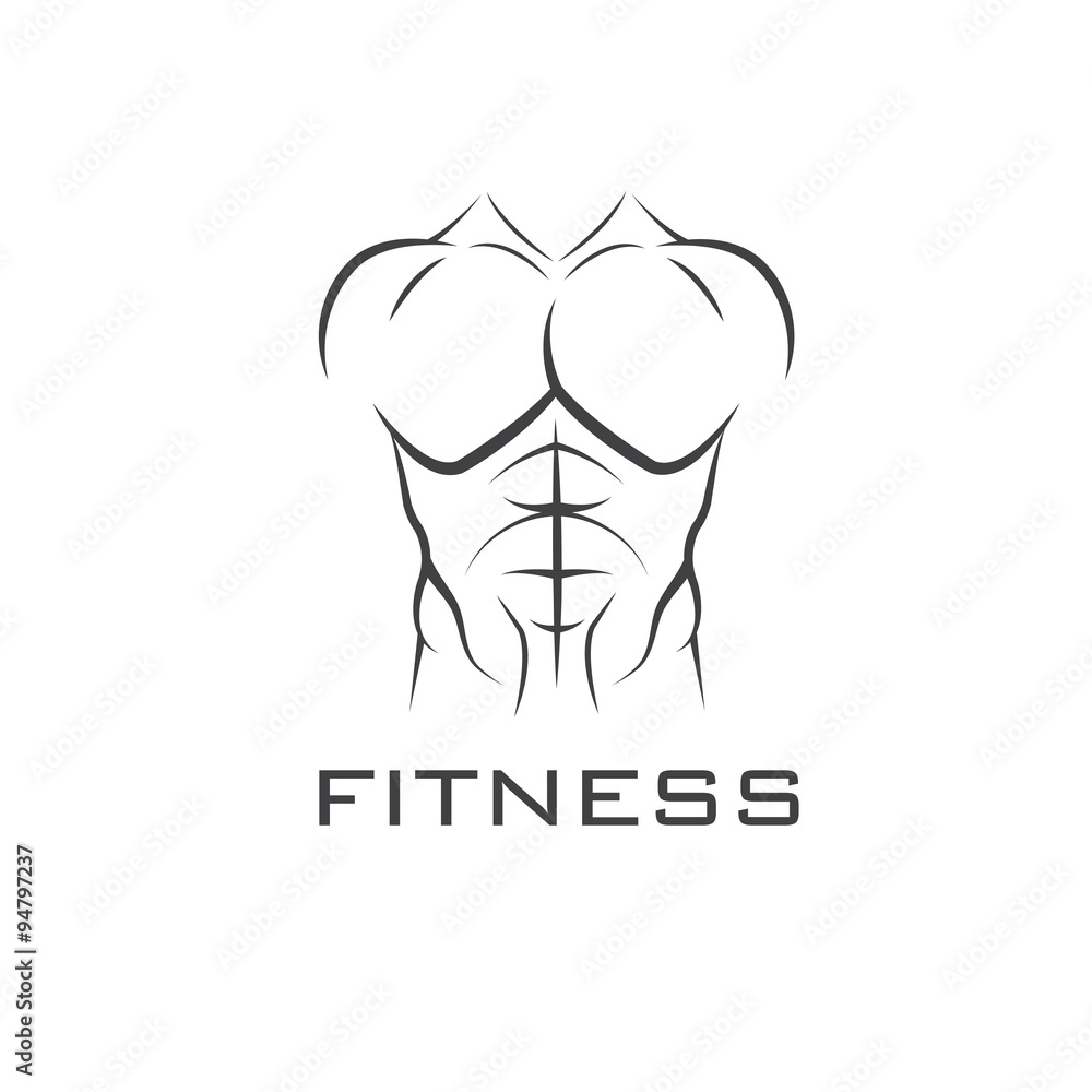 Bodybuilder Fitness Model Illustration