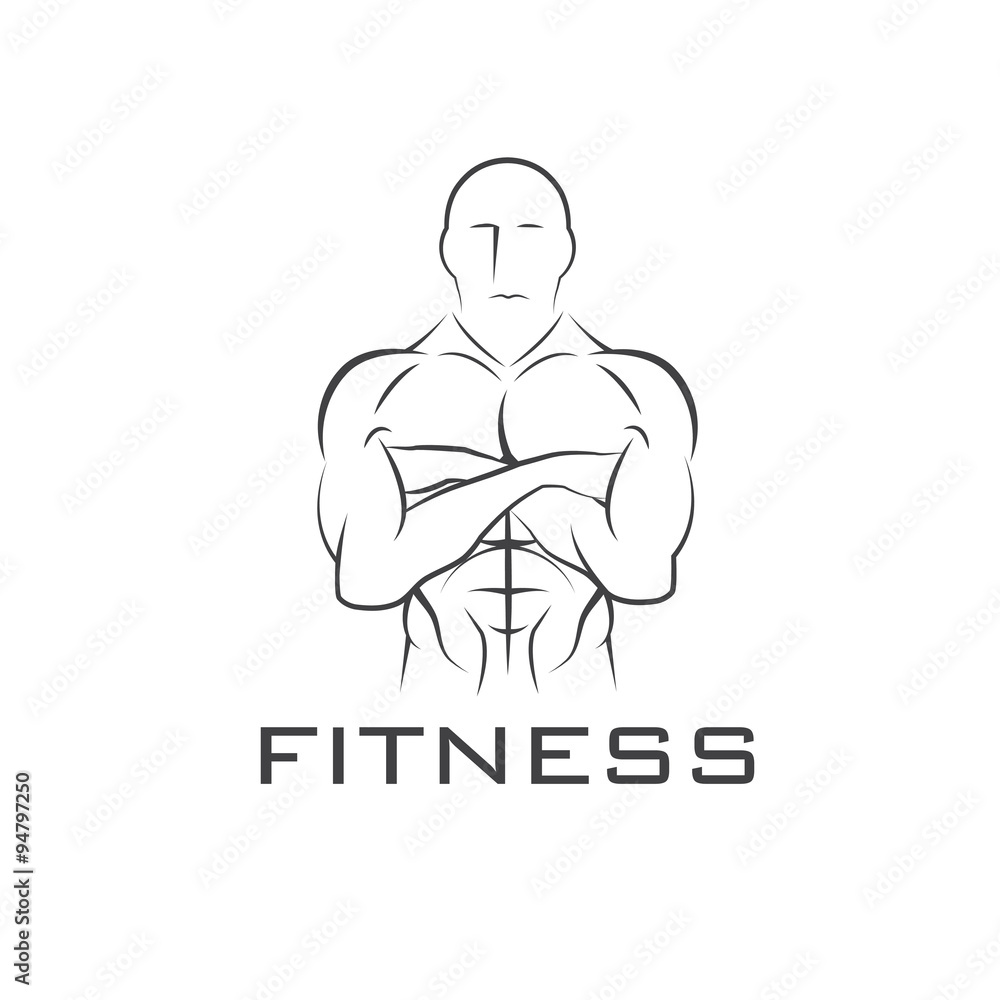 Bodybuilder Fitness Model Illustration Bodybuilder Fitness Model Illustration