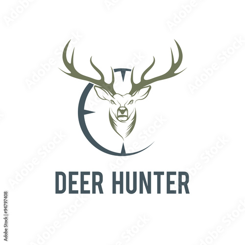 deer hunter vector design template