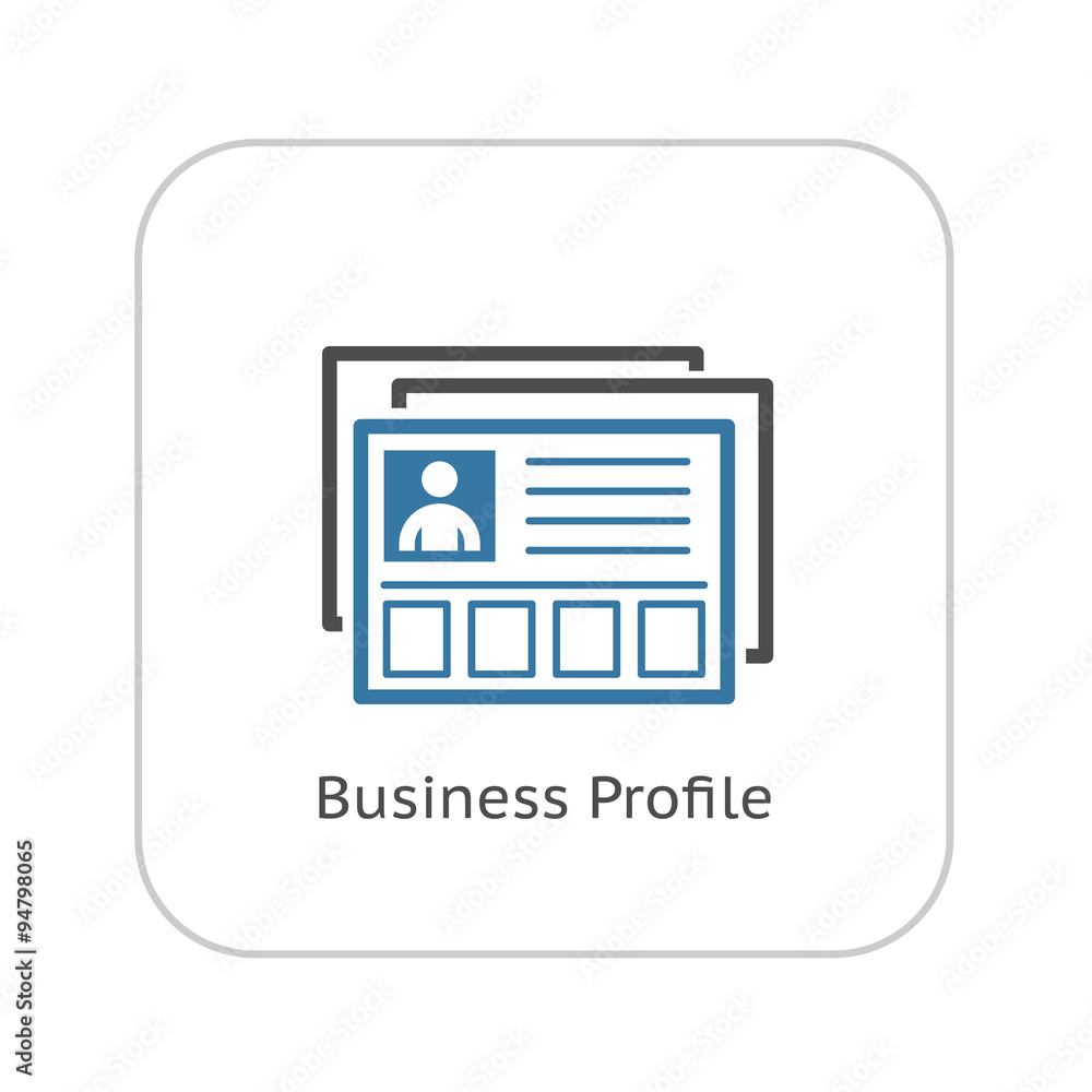 Business Profile Icon. Flat Design. Business Profile Icon. Flat Design.