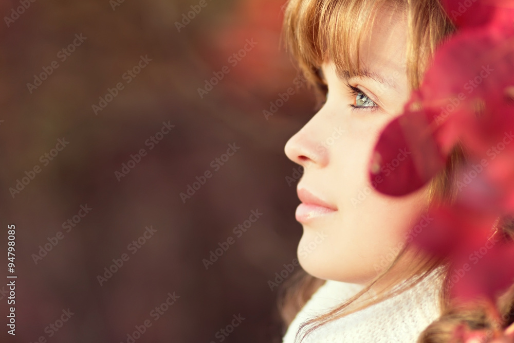 Autumn portrait of a beautiful girl Autumn portrait of a beautiful girl