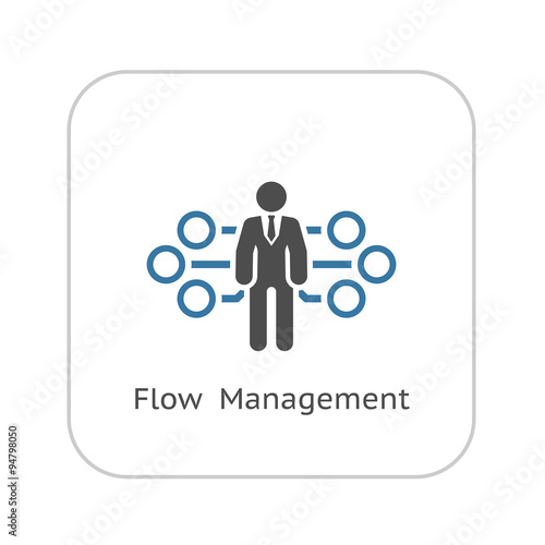 Flow Management Icon. Business Concept. Flat Design.