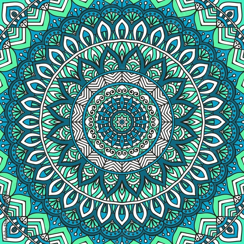 Turquoise Mandala Seamless Pattern