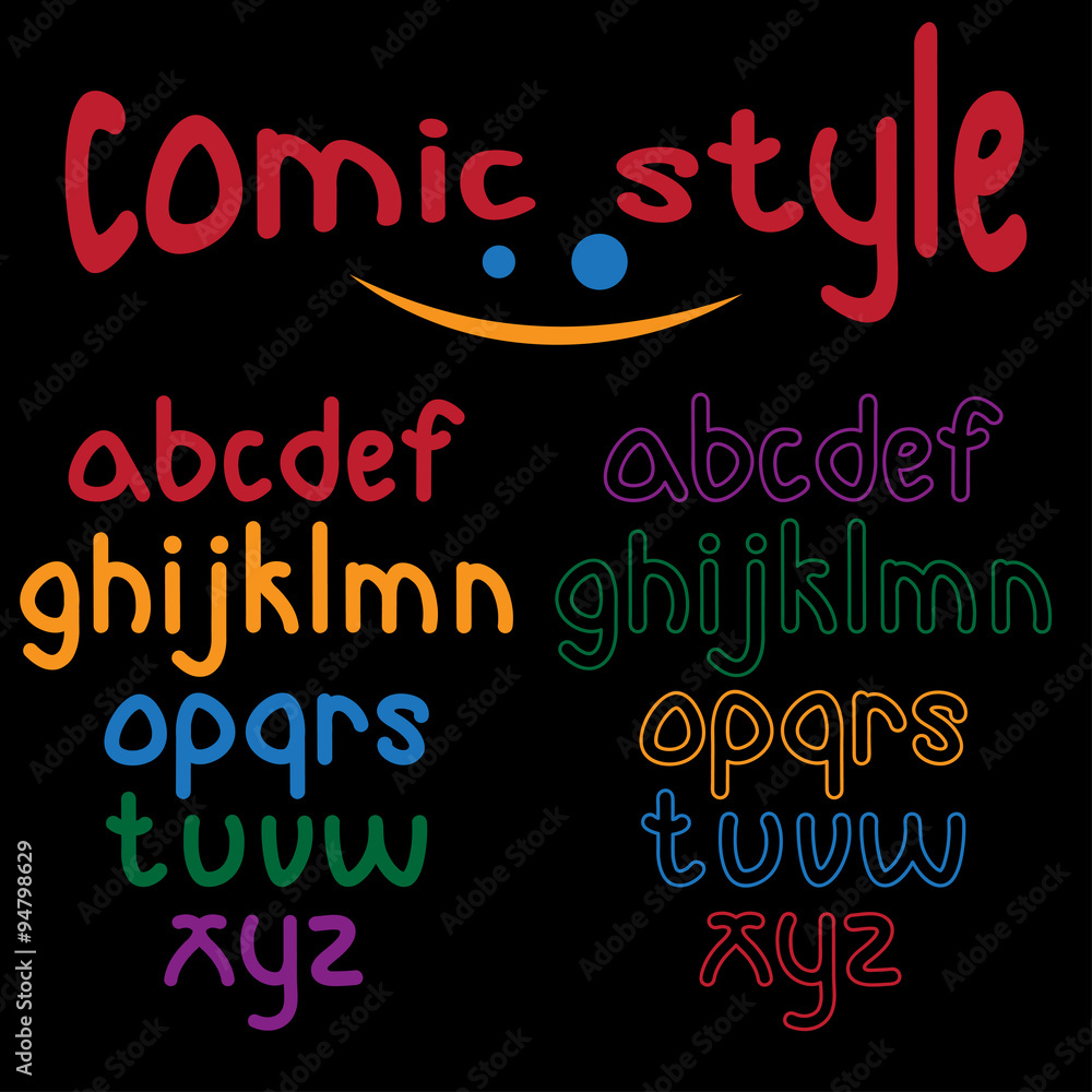 lowercase comic style alphabet