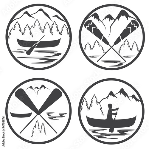 canoe camp vintage labels set