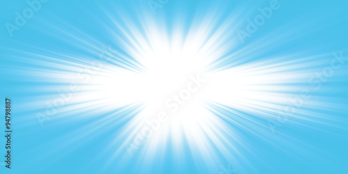 Esplosione di luce su fondo azzurra