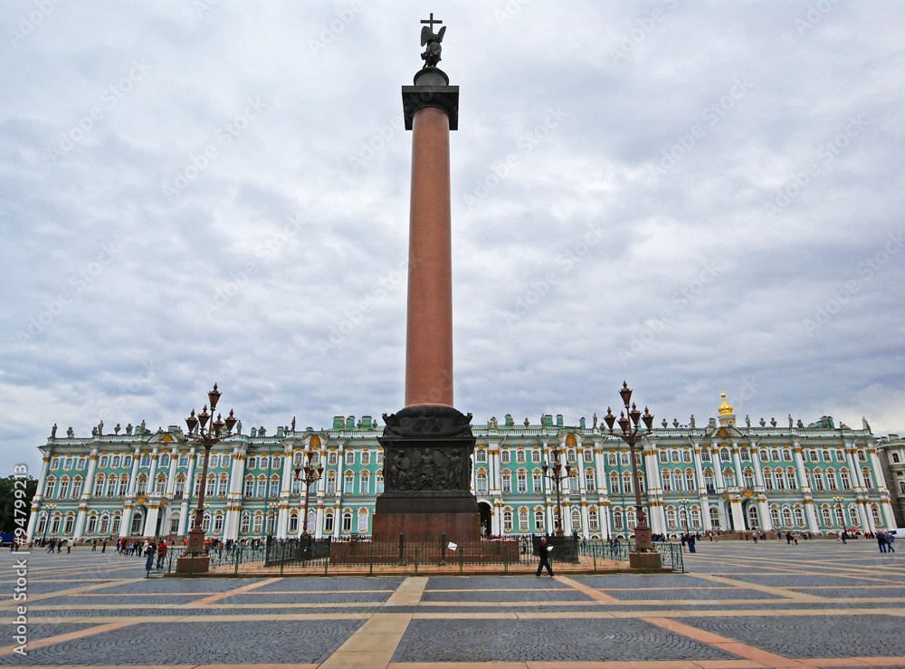 Alexander Column on Palace Square in St. Petersburg