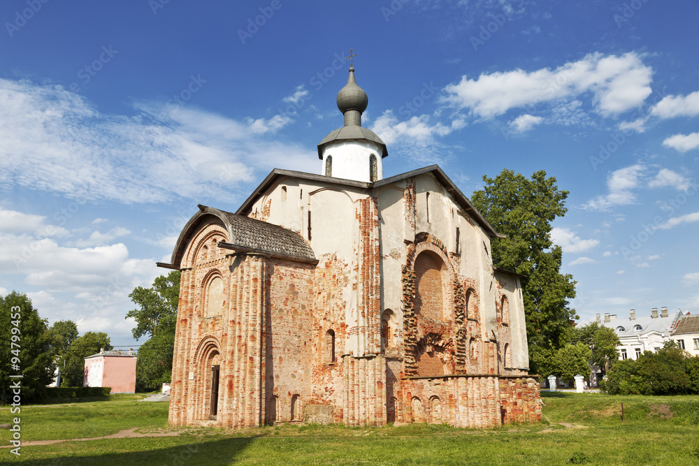 Church of St. Paraskeva at Yaroslav's Court in Veliky Novgorod, Russia. Was built in 1207
