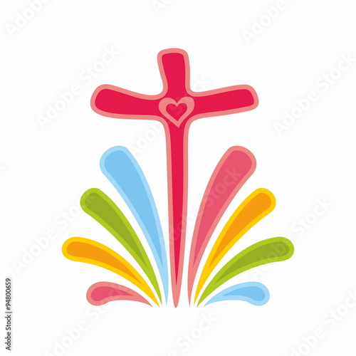 Rainbow and cross