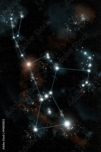 An artist's depiction of the Constellation Orion photo