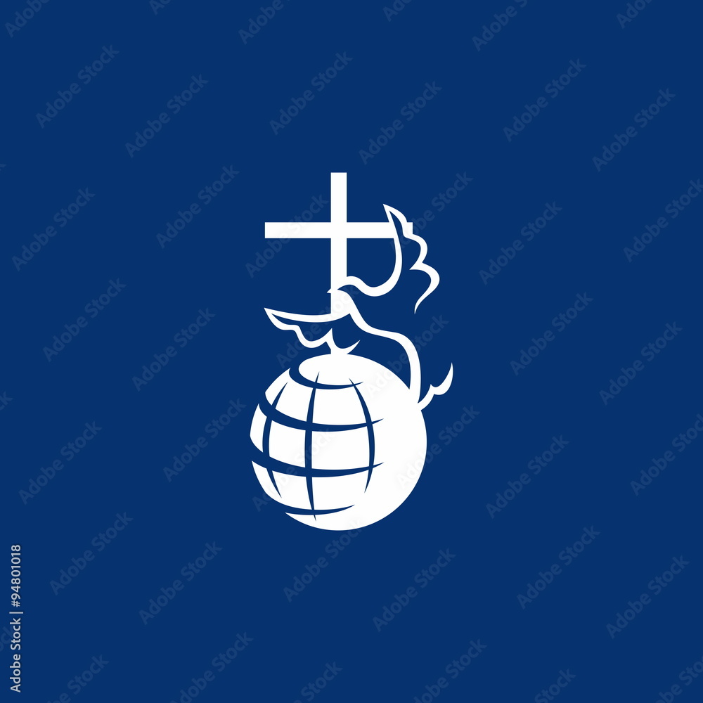 Dove, cross, globe, missions, icon Dove, cross, globe, missions, icon