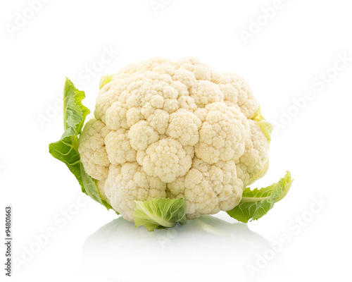 Cauliflower on a white background