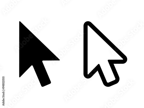 Computer mouse click pointer cursor arrow flat icon for apps and websites photo