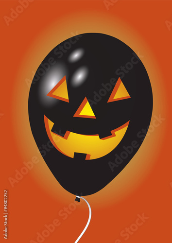 Spooky black halloween balloon