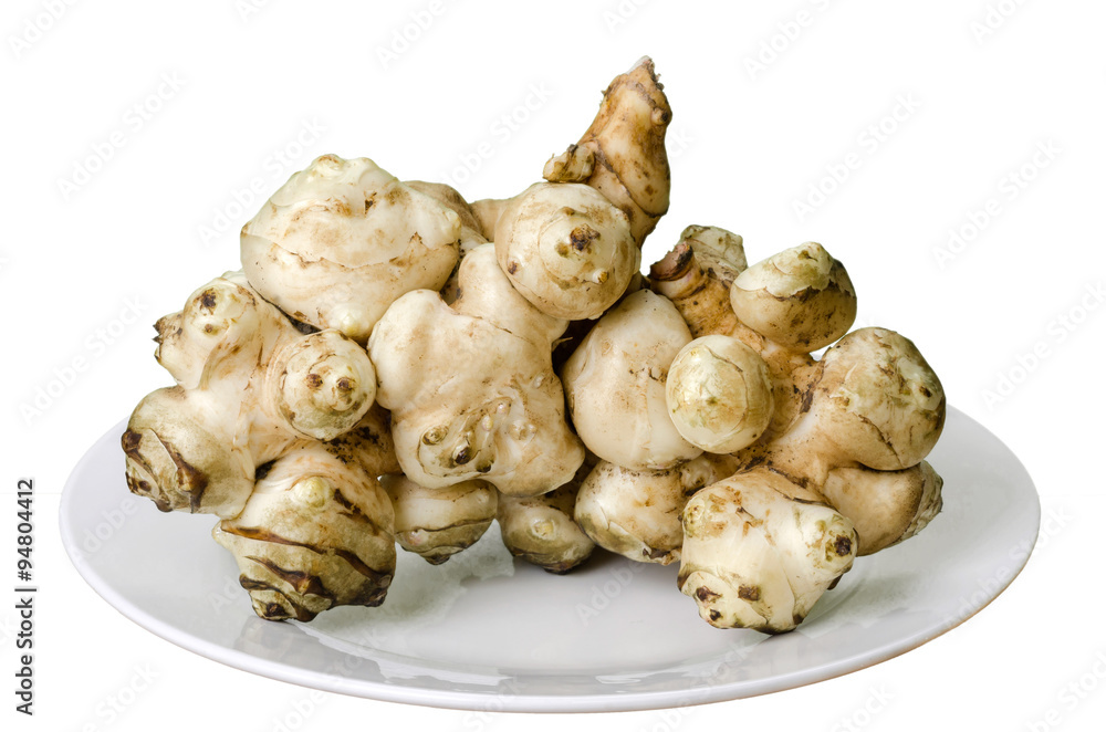 Jerusalem artichoke on the plate Jerusalem artichoke on the plate