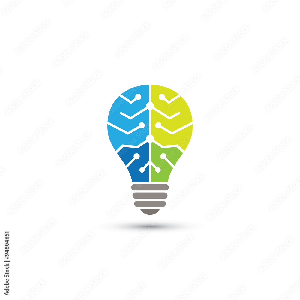 Simple Lamp Brain Logo