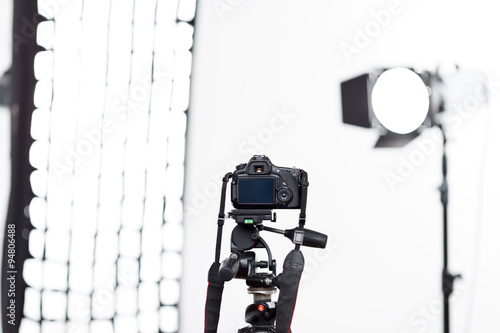 Photoshooting equipment is ready to be used.