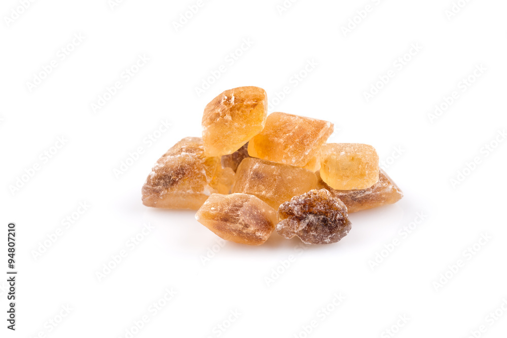 Brown caramelized lump cane sugar cube Brown caramelized lump cane sugar cube