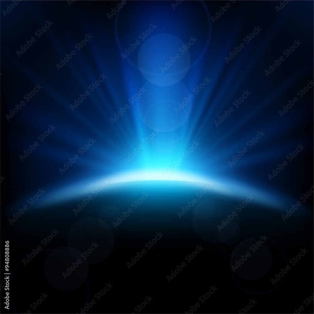 Blue Rays Rising Background, Vector Illustration Blue Rays Rising Background, Vector Illustration
