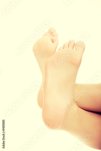 Woman's bare feet.