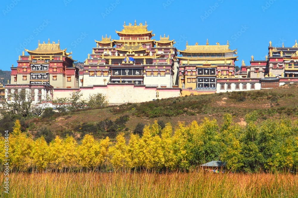Songzanlin Temple also known as the Ganden Sumtseling Monastery, is a Tibetan Buddhist monastery  
in Zhongdian city( Shangri-La), Yunnan province  China  and is closely Potala Palace in Lhasa
