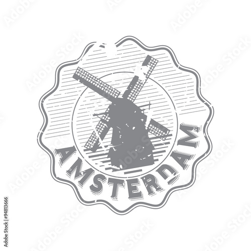 Vector Amsterdam Rubber bottle cap stamp 