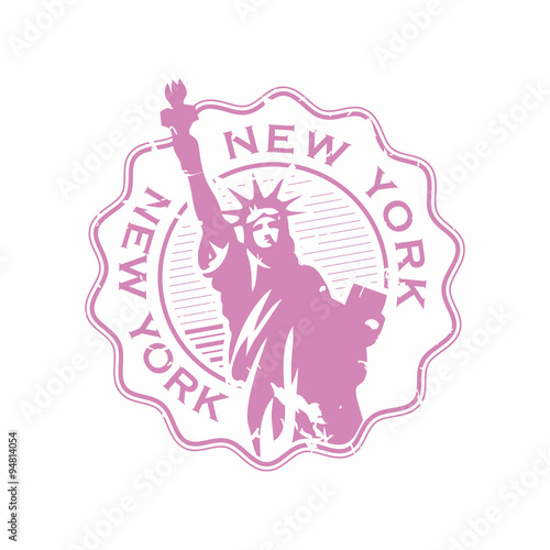 Vector New York Rubber bottle cap stamp 
