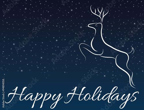 Leaping Reindeer blue