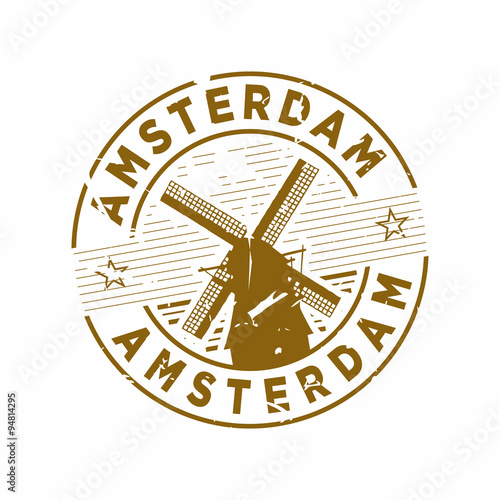 Vector Amsterdam Rubber mail stamp
