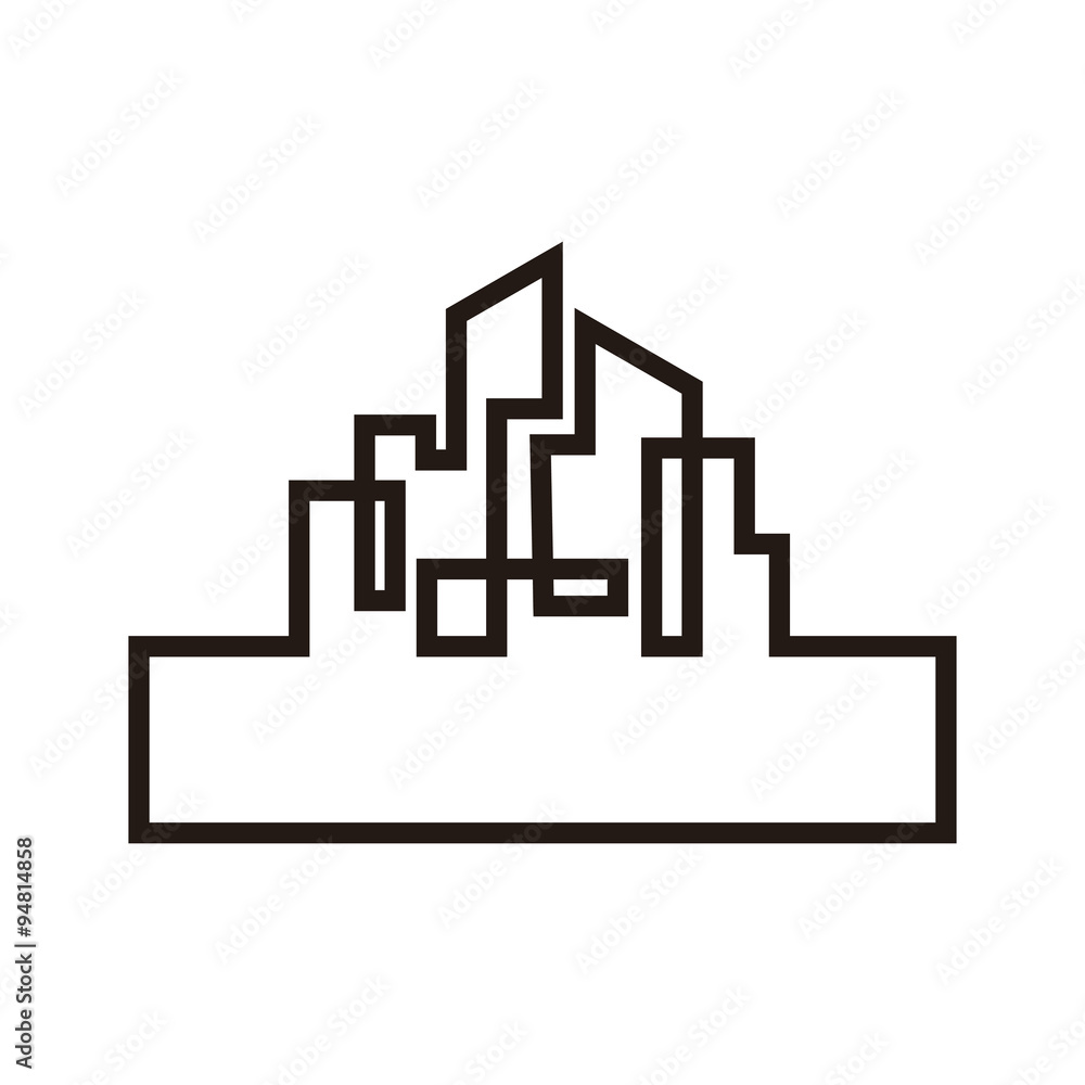 Abstract Line City Building Badge Emblem Abstract Line City Building Badge Emblem